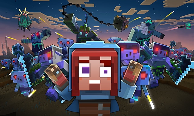 Персонажа Minecraft преследует орда пиглинов