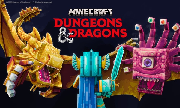 Minecraft Dungeons and Dragons key art