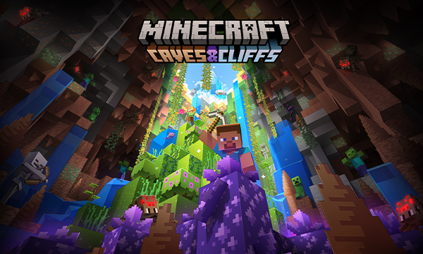 Arte principal da Caves & Cliffs do Minecraft