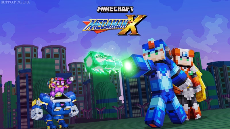 Minecraft MegaMan X themed wallpaper