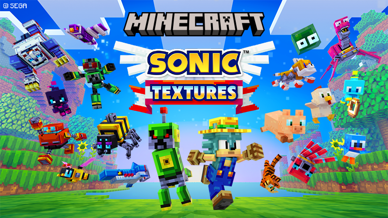 Minecraft Sonic Texture themed wallpaper