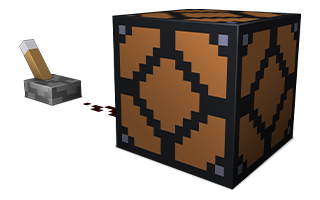 Minecraft-blokk som er koblet til en spake