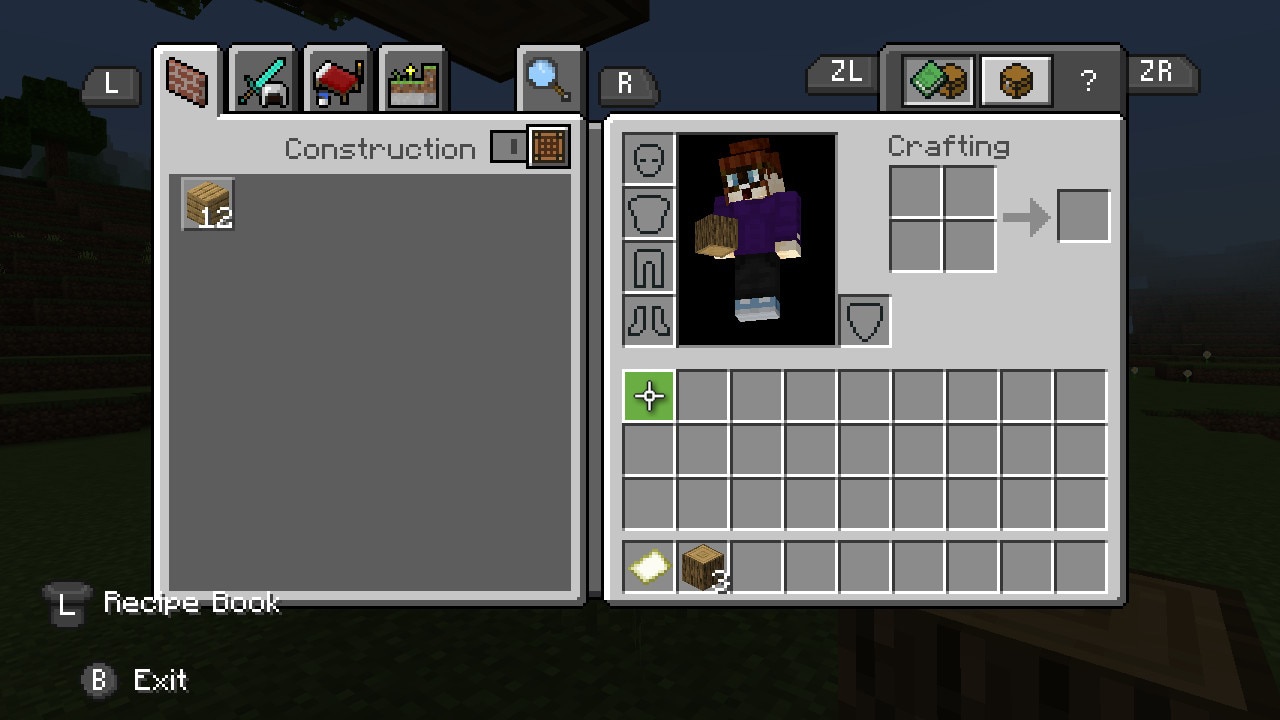 An empty crafting grid.