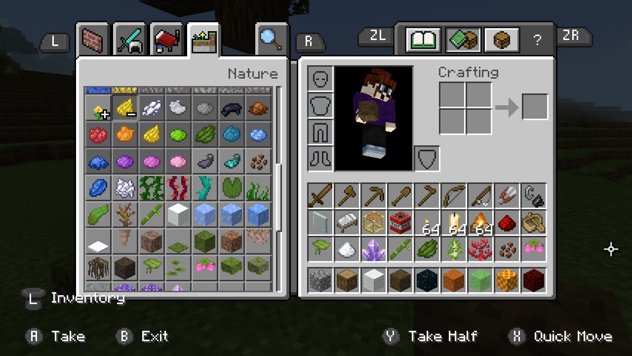 The inventory of a Minecraft player.